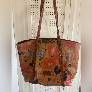 Patricia Nash tote bag leather floral shoulder purse